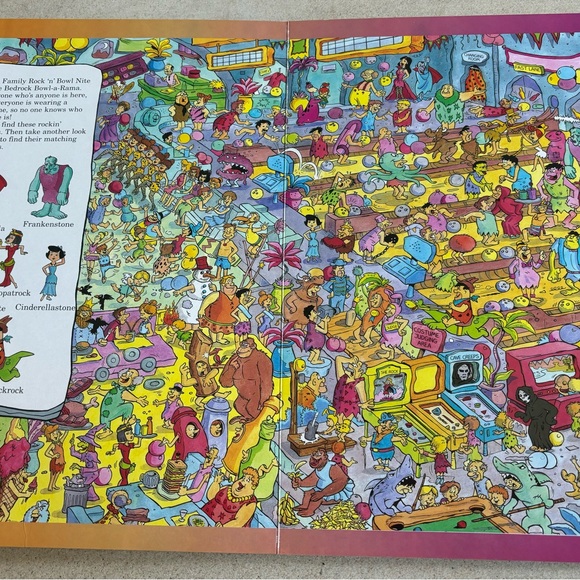 Y2K Jumbo Flintstones Fred Hunters Find & Seek Book - Picture 3 of 8